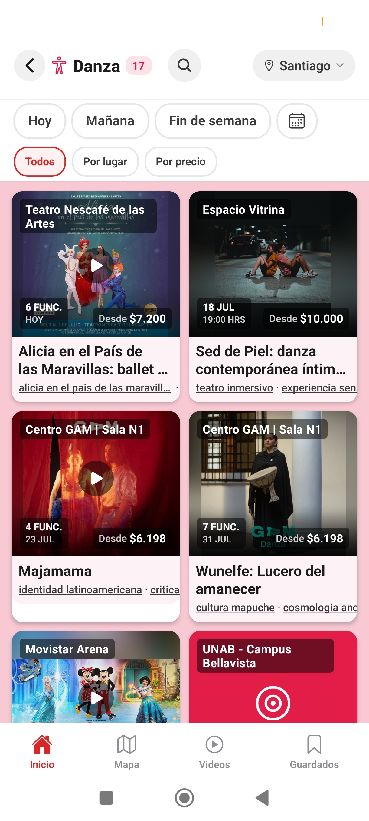 Cartelera de Danza en Scenia
